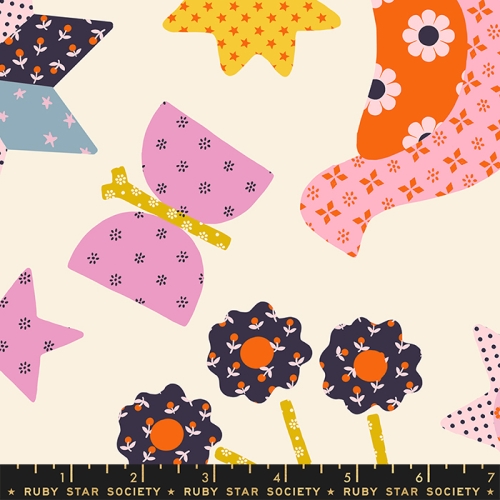 Baumwolle Patchwork -  Alexia Abegg - Ruby Star Society - Meadow Star - Daisy Applique Menagerie